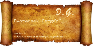 Dvoracsek Gergő névjegykártya